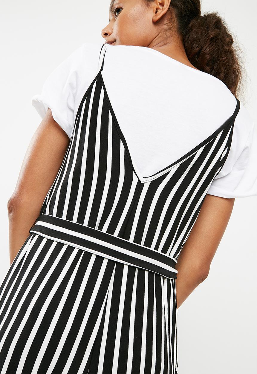 Superbalist - Culotte jumpsuit - black & white 