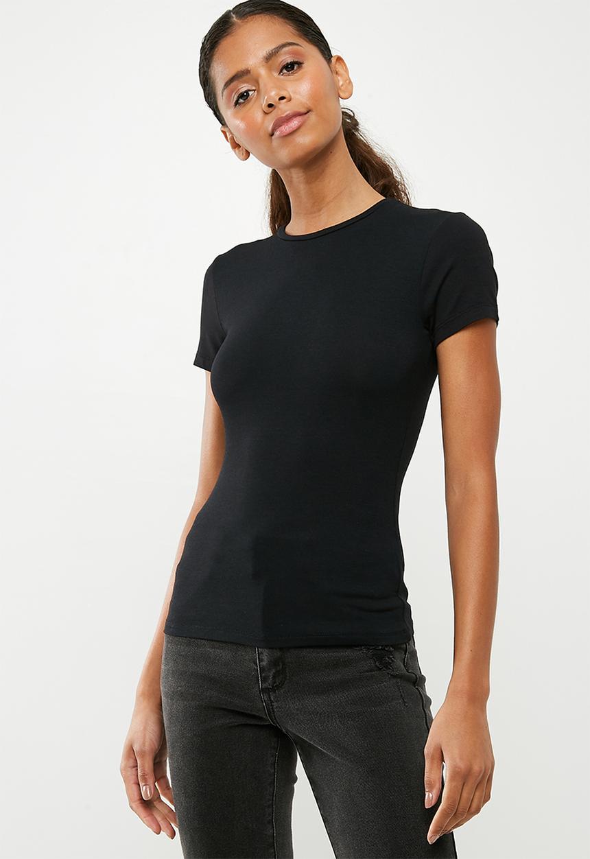 Missguided - Fitted crew neck T-shirt - black