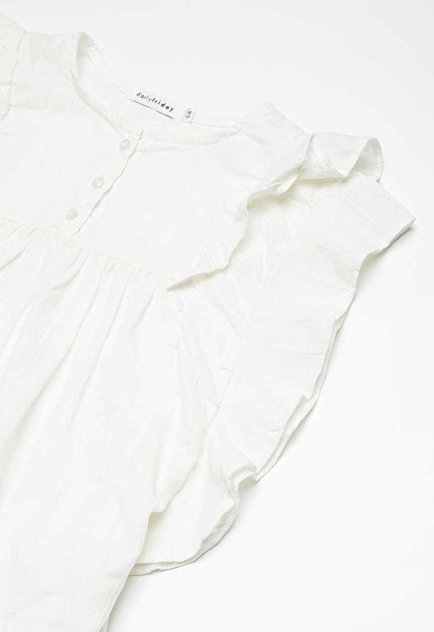 dailyfriday - Kids girls butterfly sleeve blouse - white 