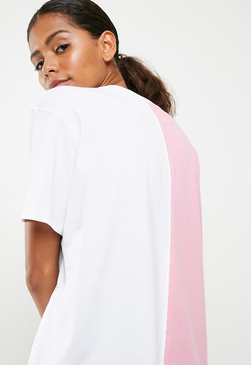Missguided - Barbie spliced T-shirt - pink & white