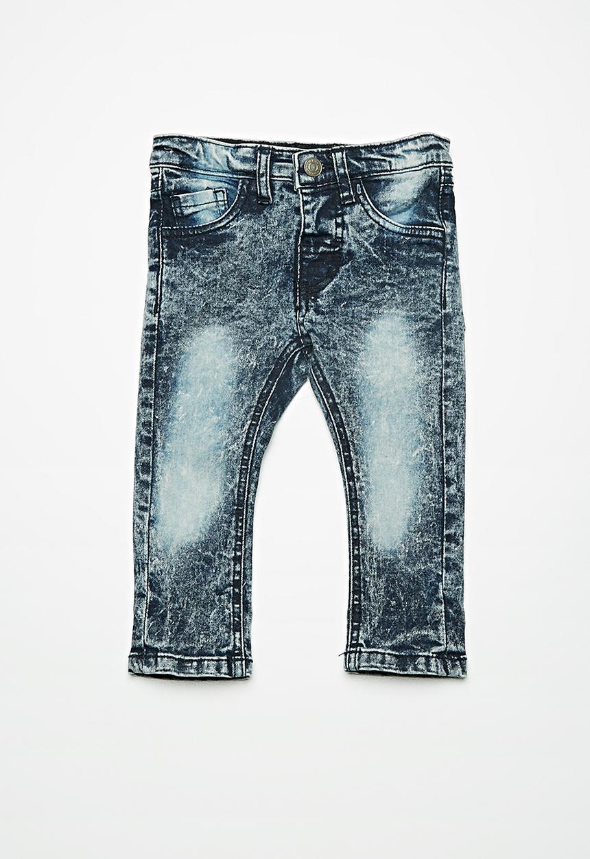 MINOTI - Kids boys acid wash denim jeans - blue 