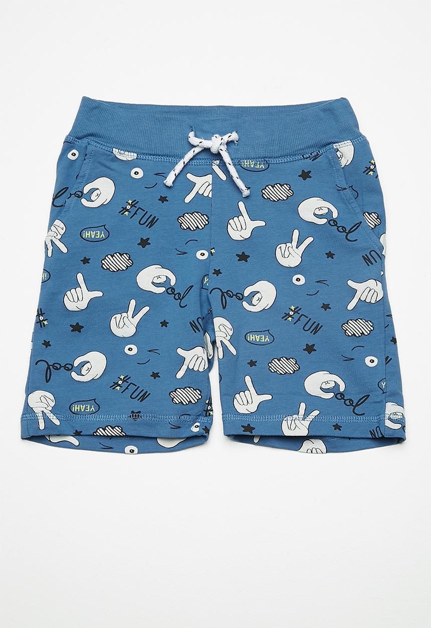 Name It - Boomy draw cord long shorts - blue 