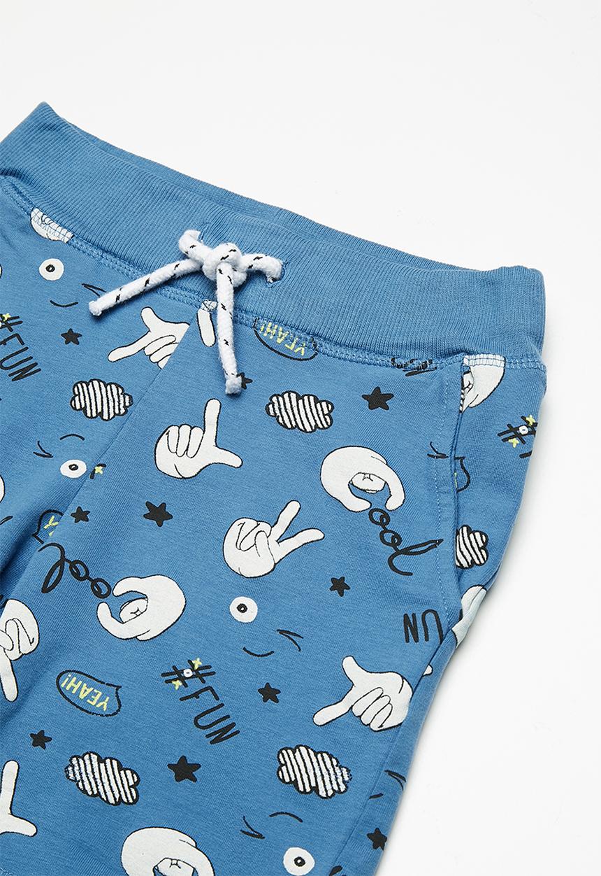 Name It - Boomy draw cord long shorts - blue 