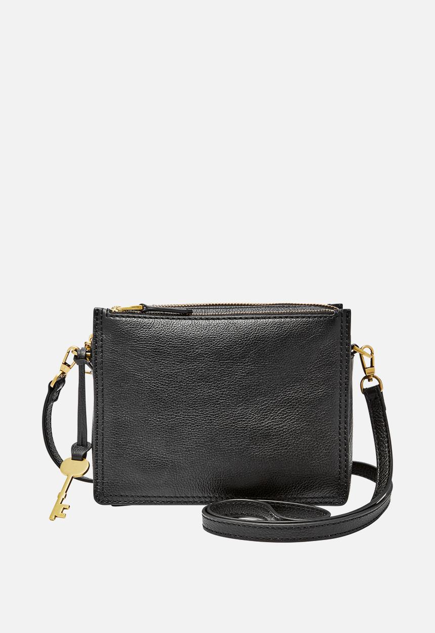 Fossil - Campbell leather crossbody bag - black
