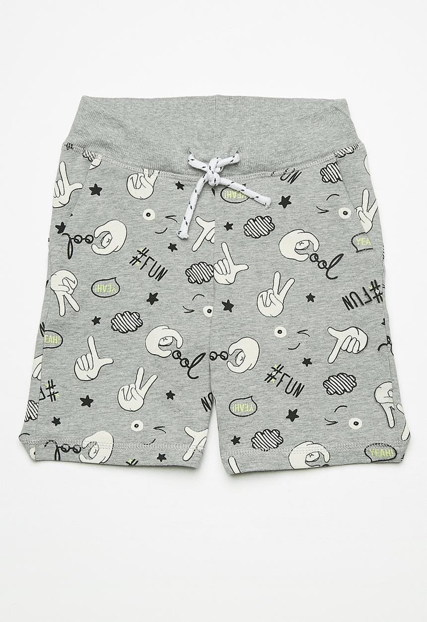 Name It - Boomy draw cord long shorts - grey 