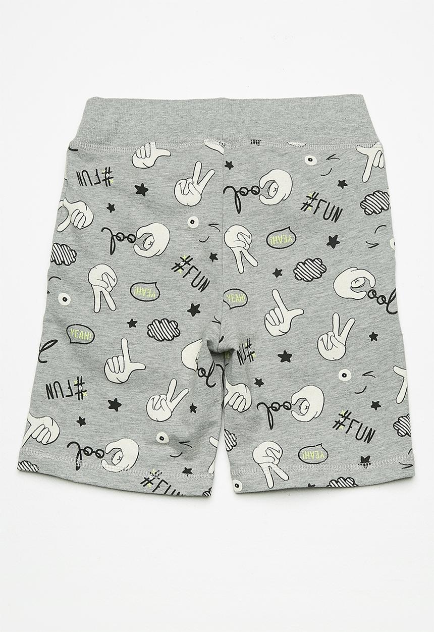 Name It - Boomy draw cord long shorts - grey 