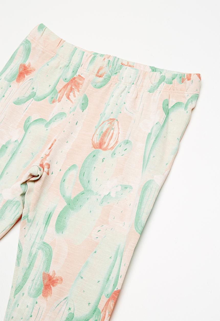 Name It - Erine leggings - peach & green 