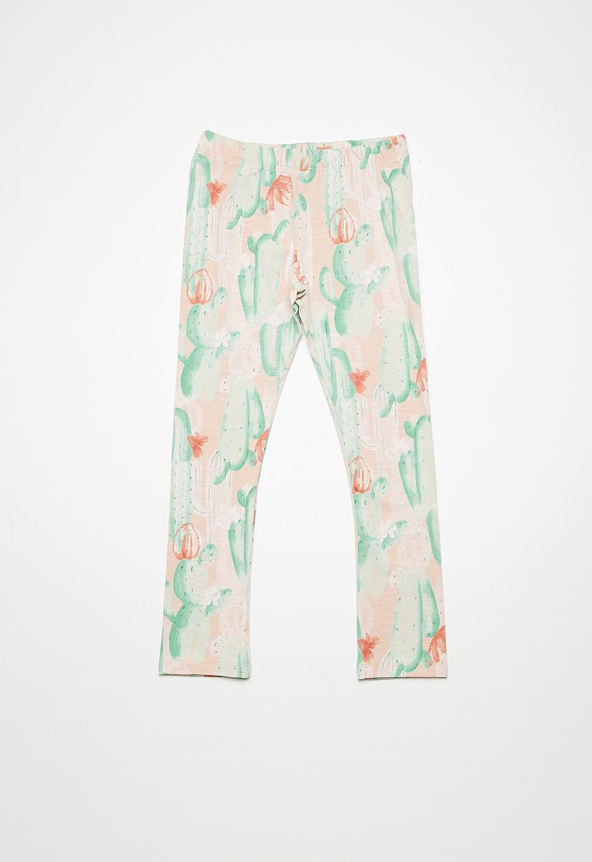Name It - Erine leggings - peach & green 
