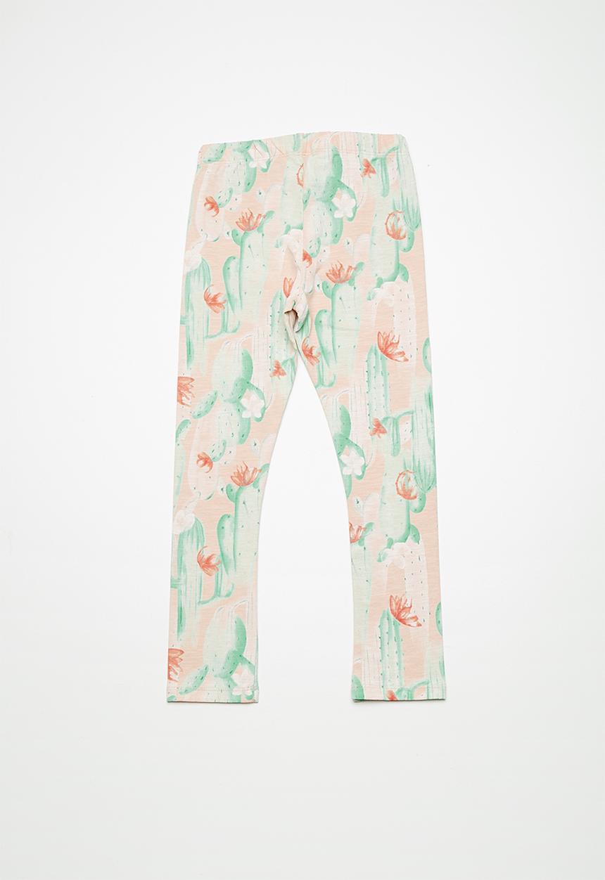Name It - Erine leggings - peach & green 