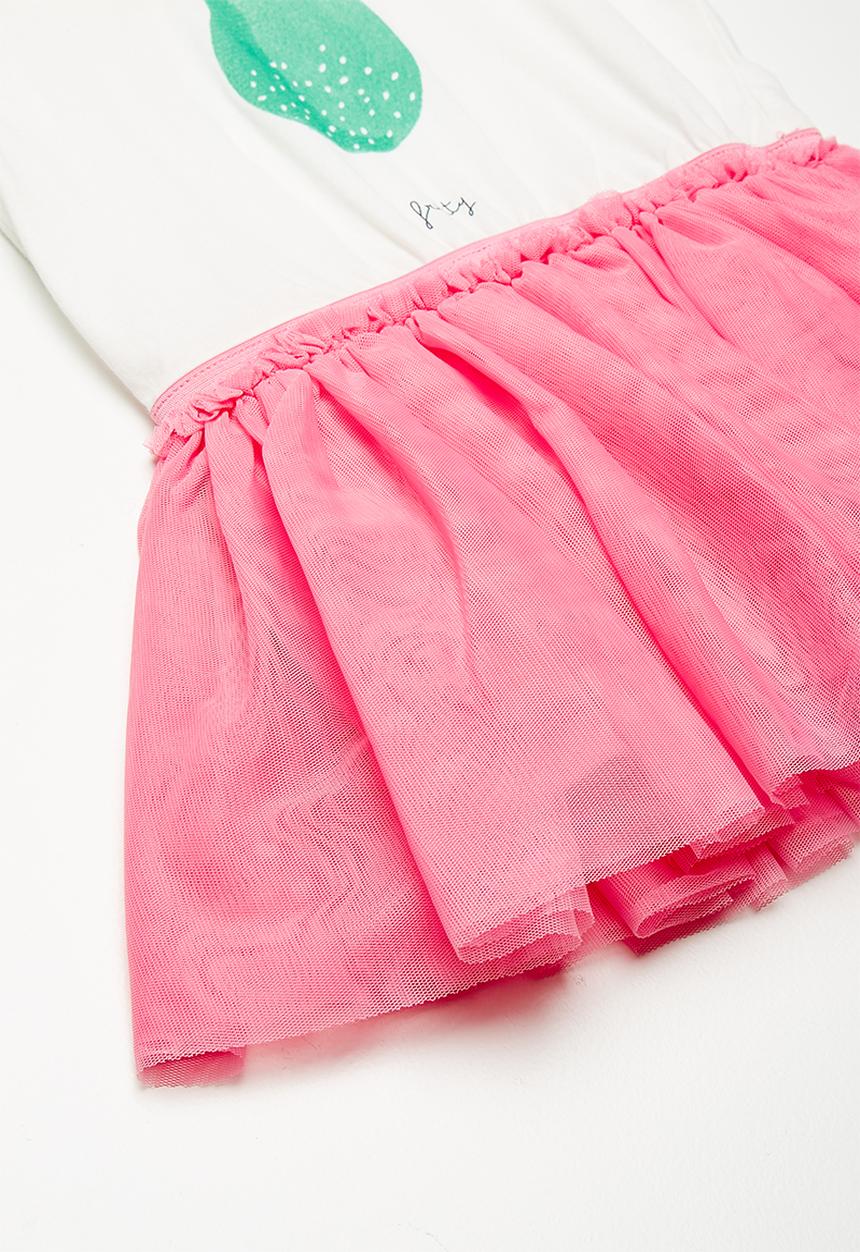Name It - Felisa tulle dress - white & pink 