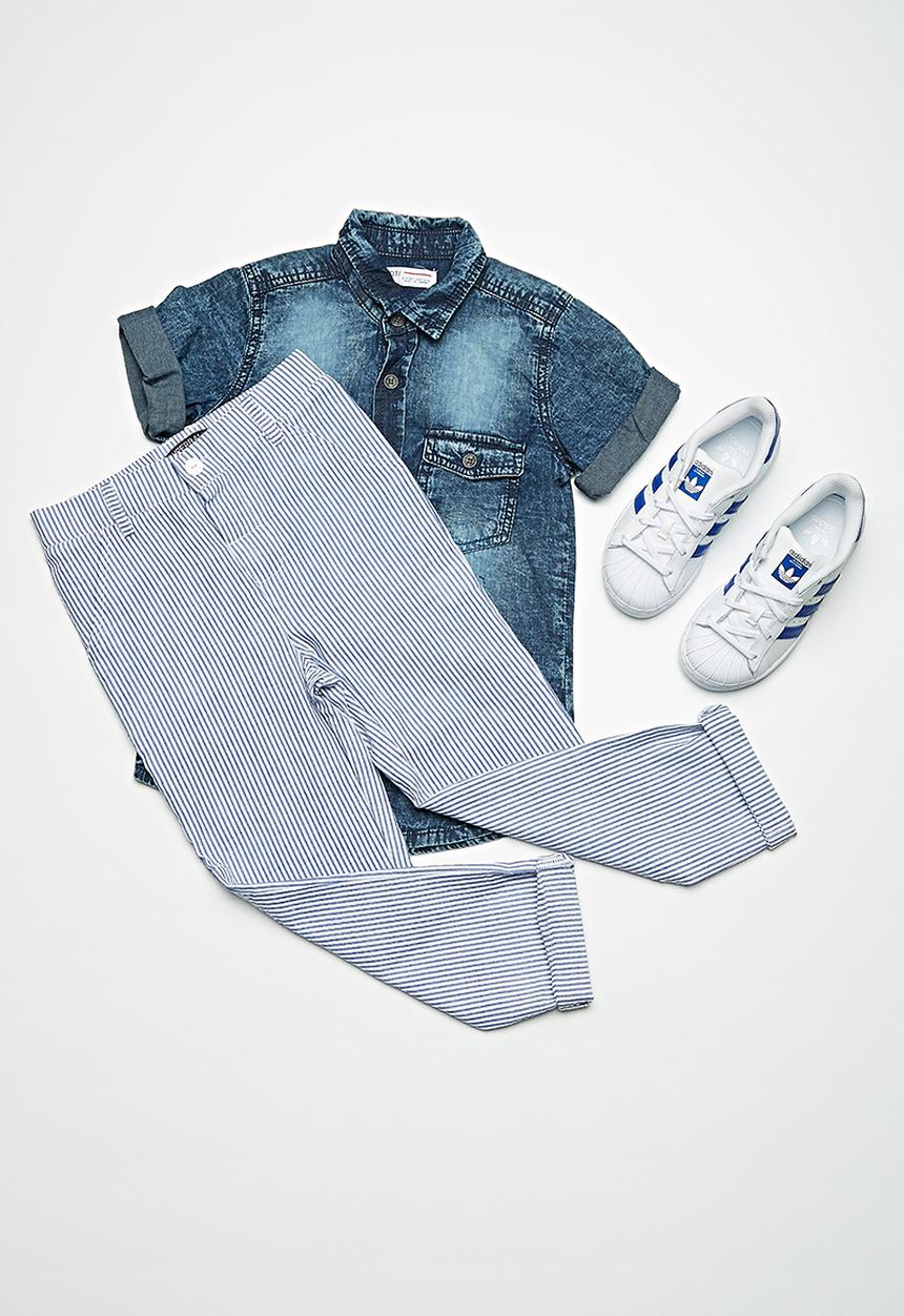 Superbalist - Casual chino pants - blue and white stripes