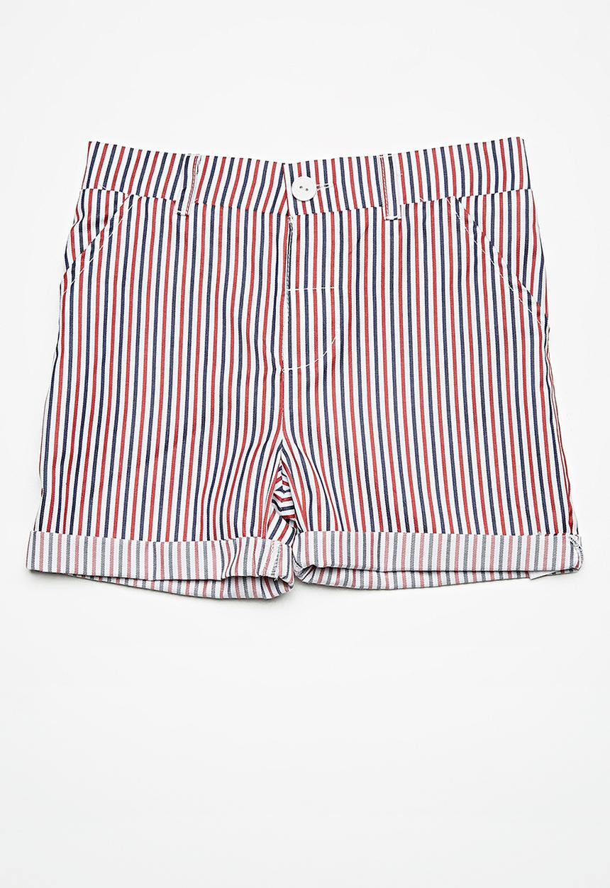 Superbalist - Pocket chino long shorts - red & navy 