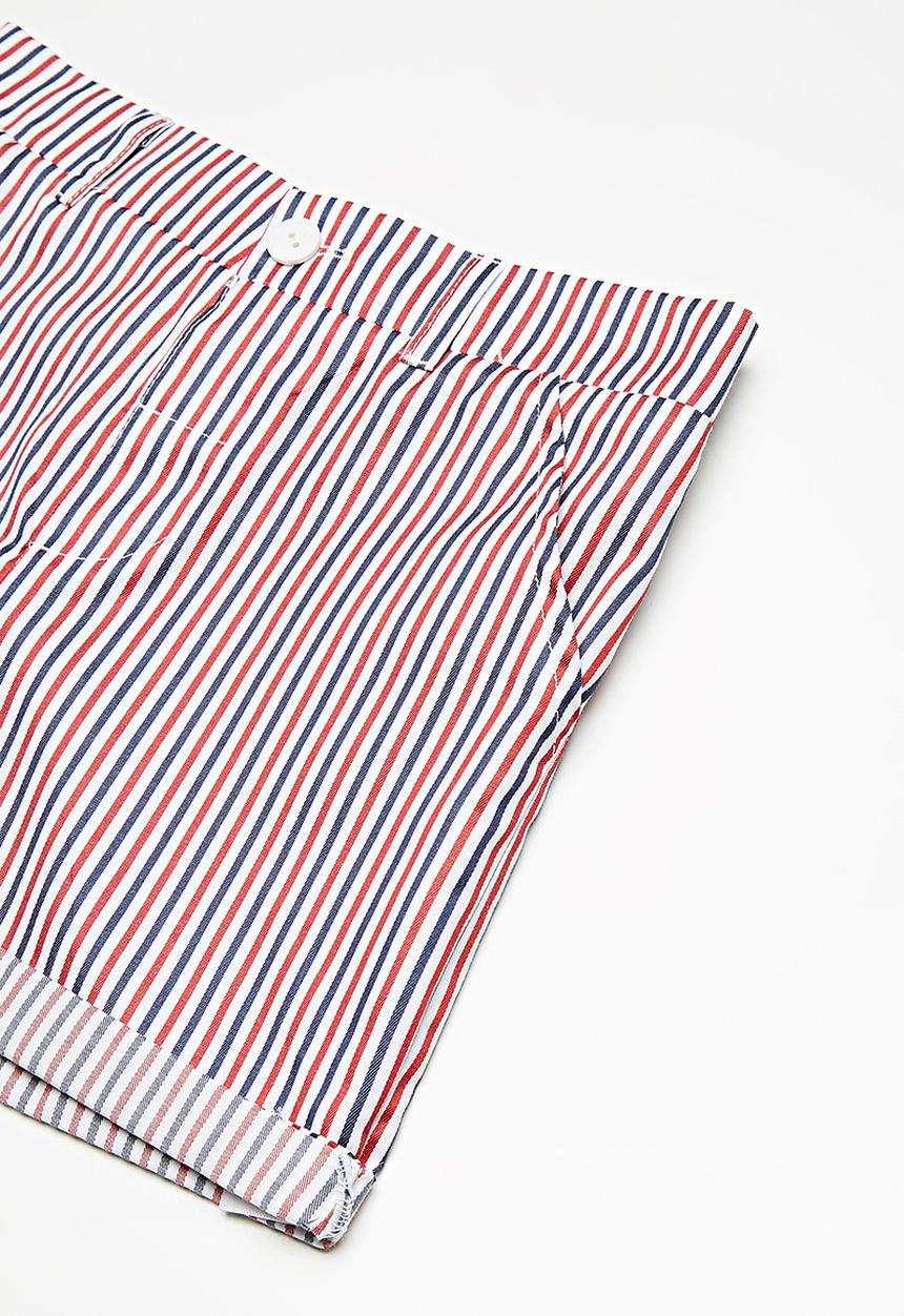 Superbalist - Pocket chino long shorts - red & navy 