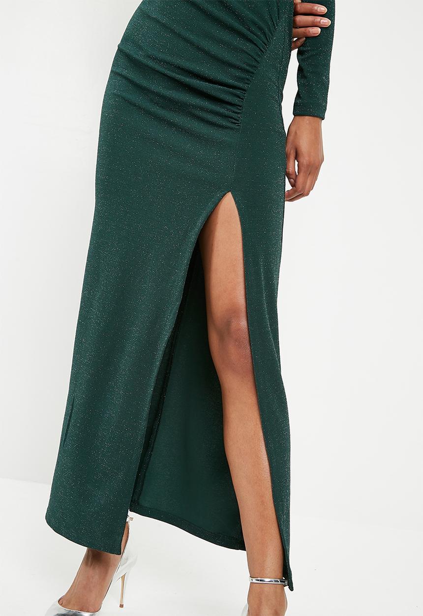 Superbalist - Statement shoulder maxi dress - green