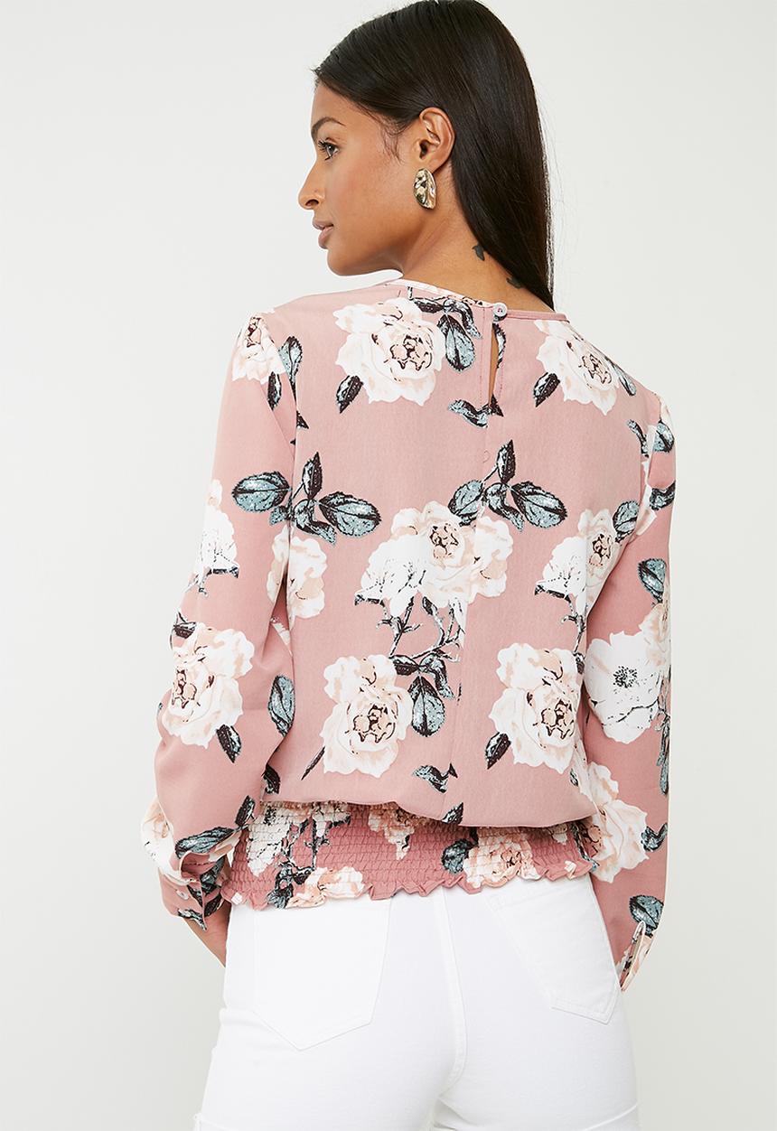 Superbalist - Smocked hem blouse - pink 