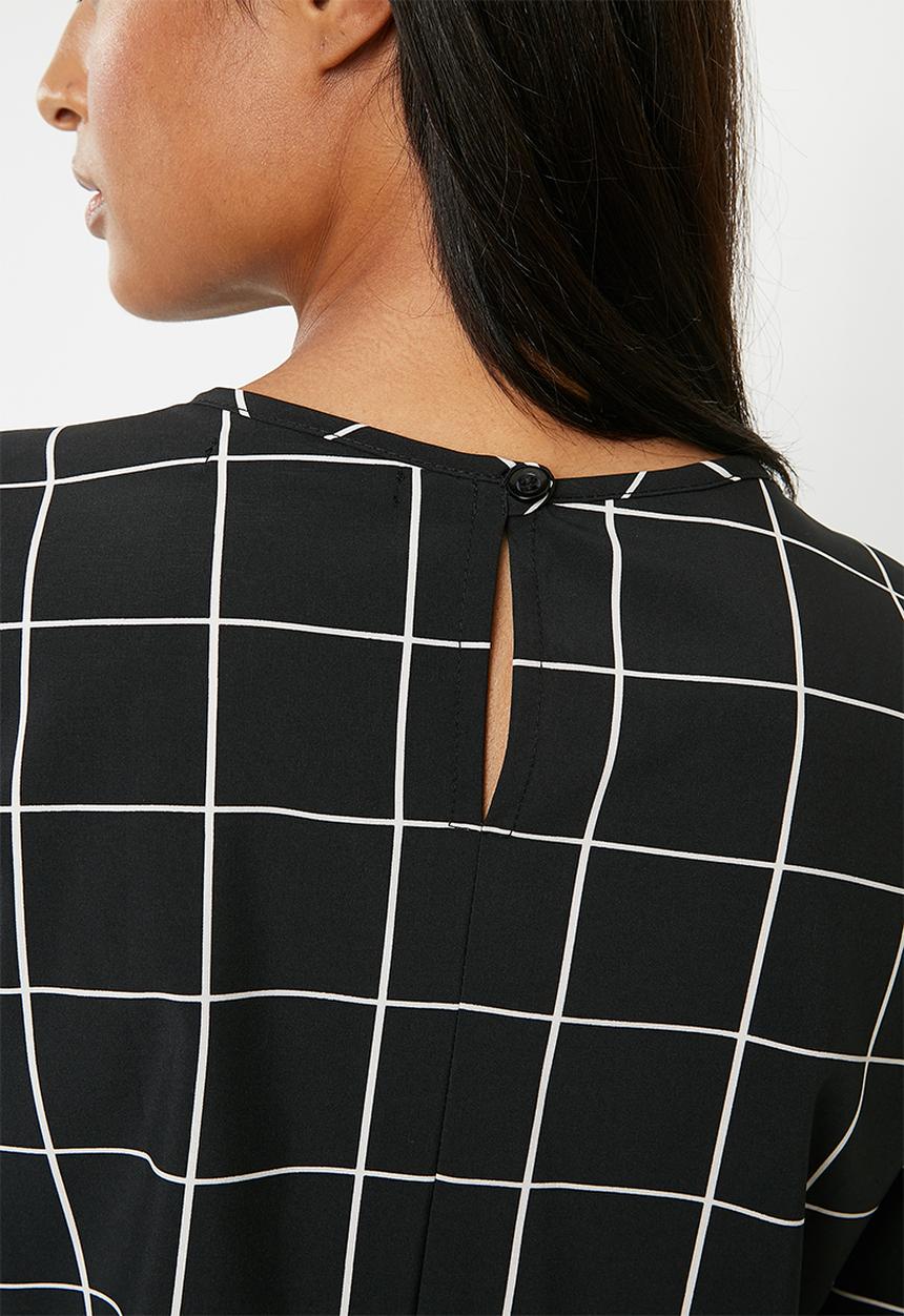 Superbalist - Smocked hem blouse - black & white 