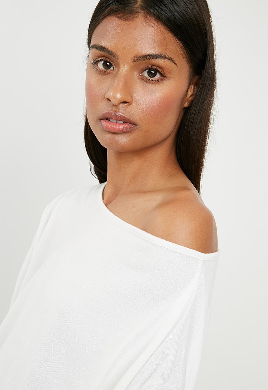 Superbalist - One shoulder knit top - white 