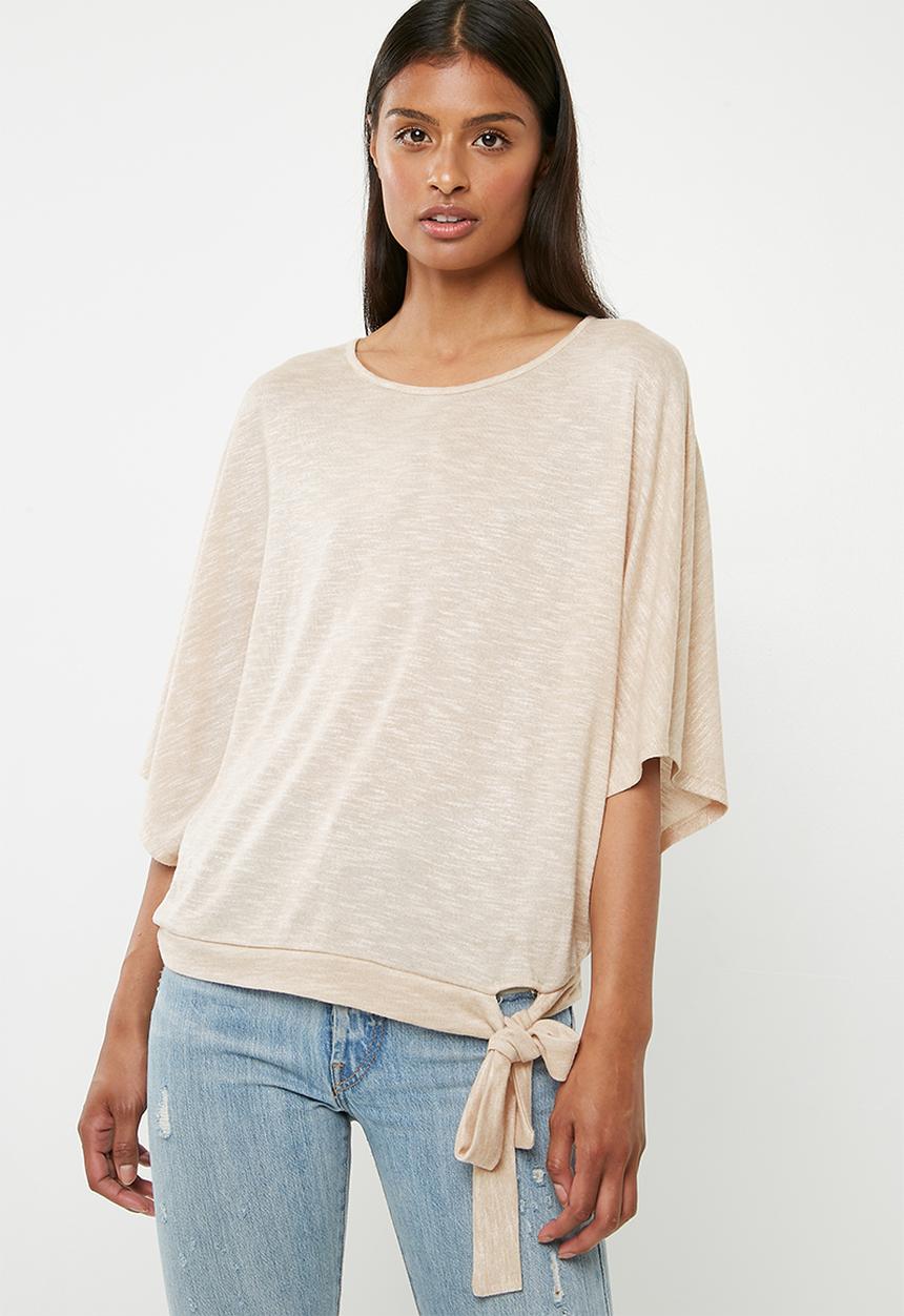 Superbalist - Cut & sew scarf top - beige 