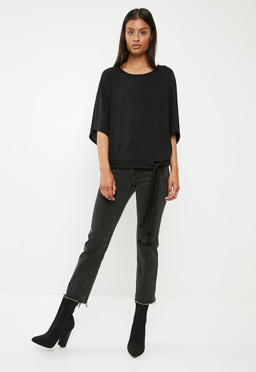 Superbalist - Cut & sew scarf top - black 