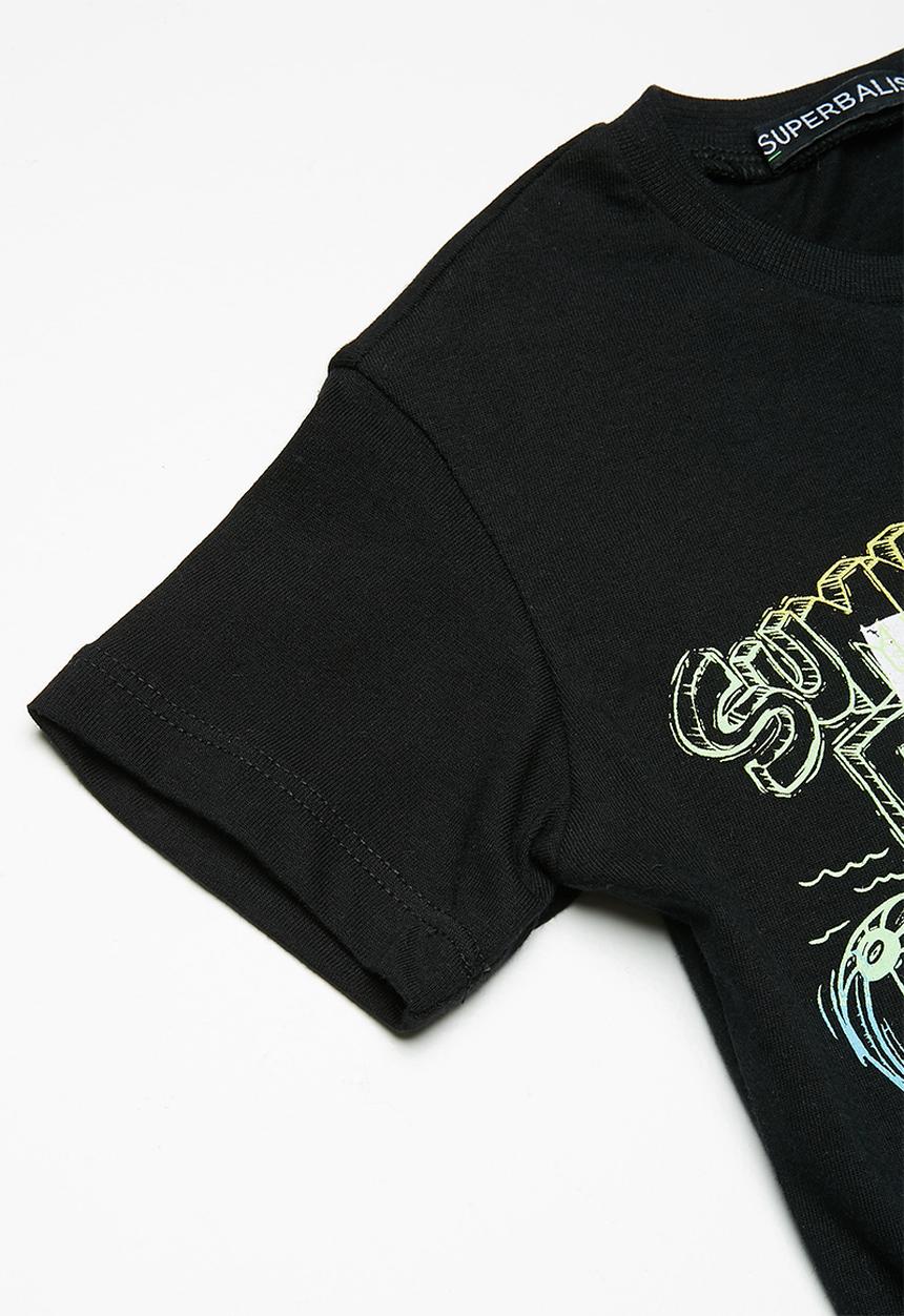 Superbalist - Kids boys printed tee - black 
