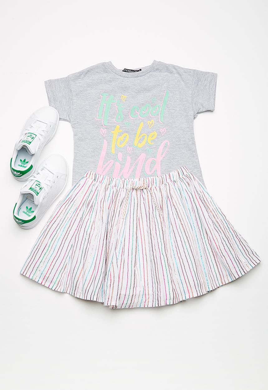 Superbalist - Embroided swing tee - grey 