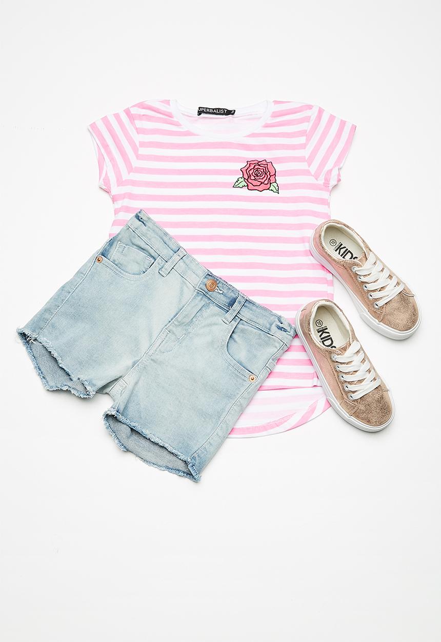 Superbalist - Kids girls 2 pack embroidered tee - multi 
