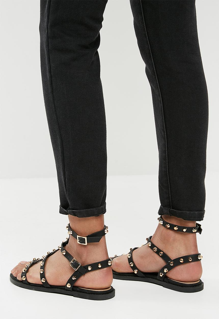 Missguided - Dome stud gladiator sandal - black 