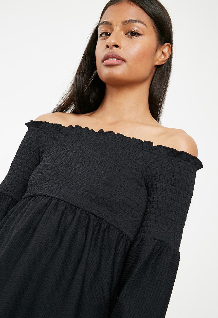 Pieces - Gurli off shoulder top - black 