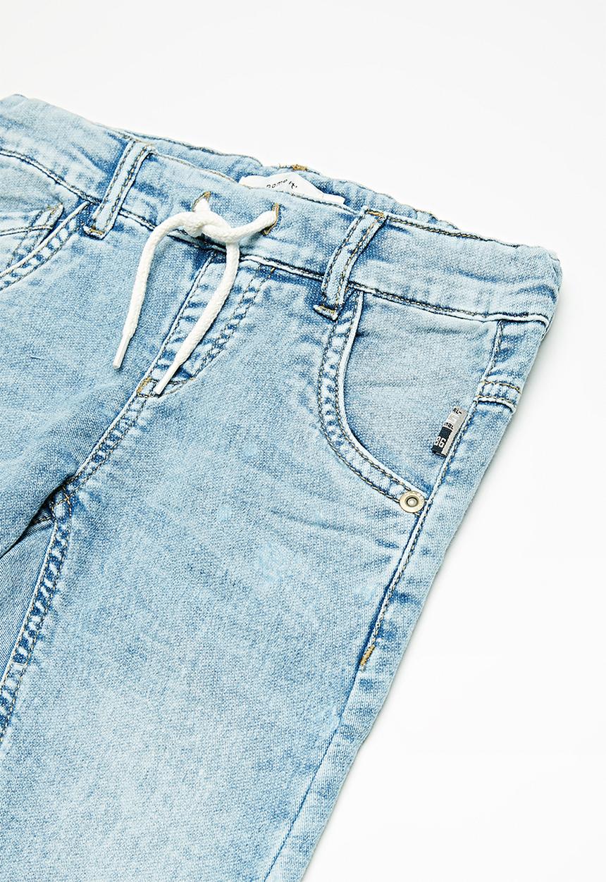 Name It - Robin draw cord denim pants - light blue denim