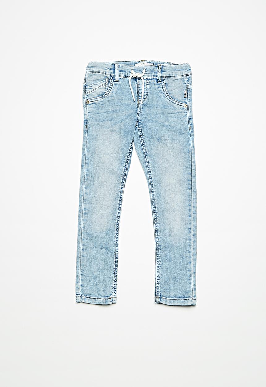 Name It - Robin draw cord denim pants - light blue denim