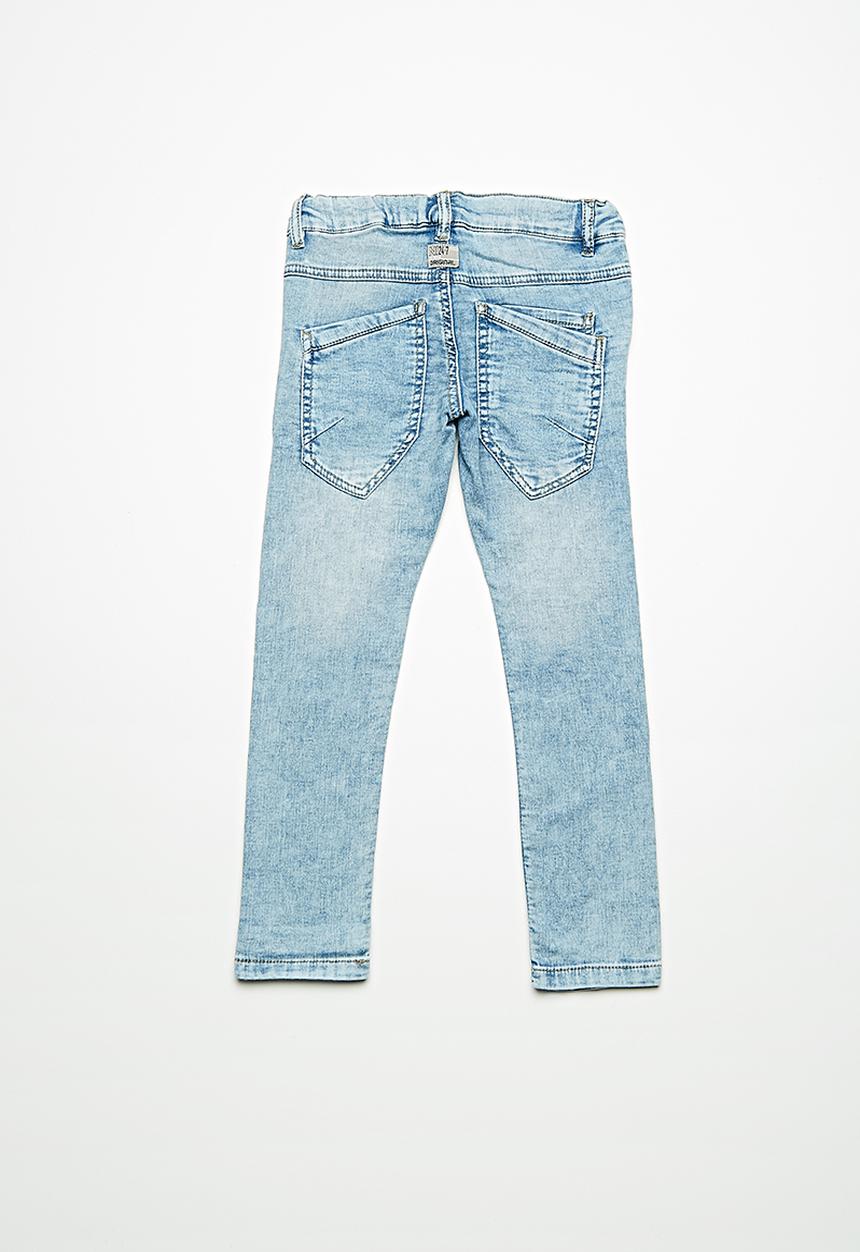 Name It - Robin draw cord denim pants - light blue denim