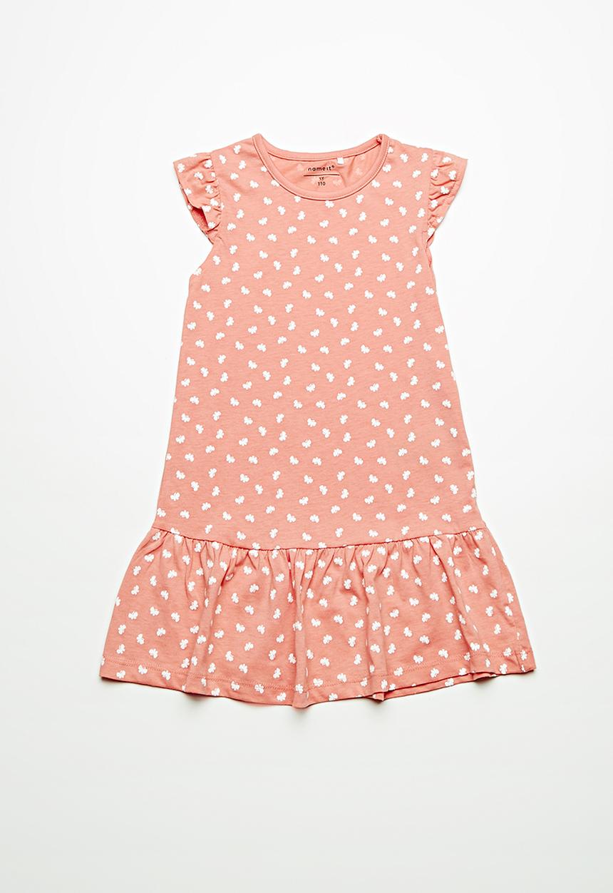 Name It - Vida dress - peach & white 