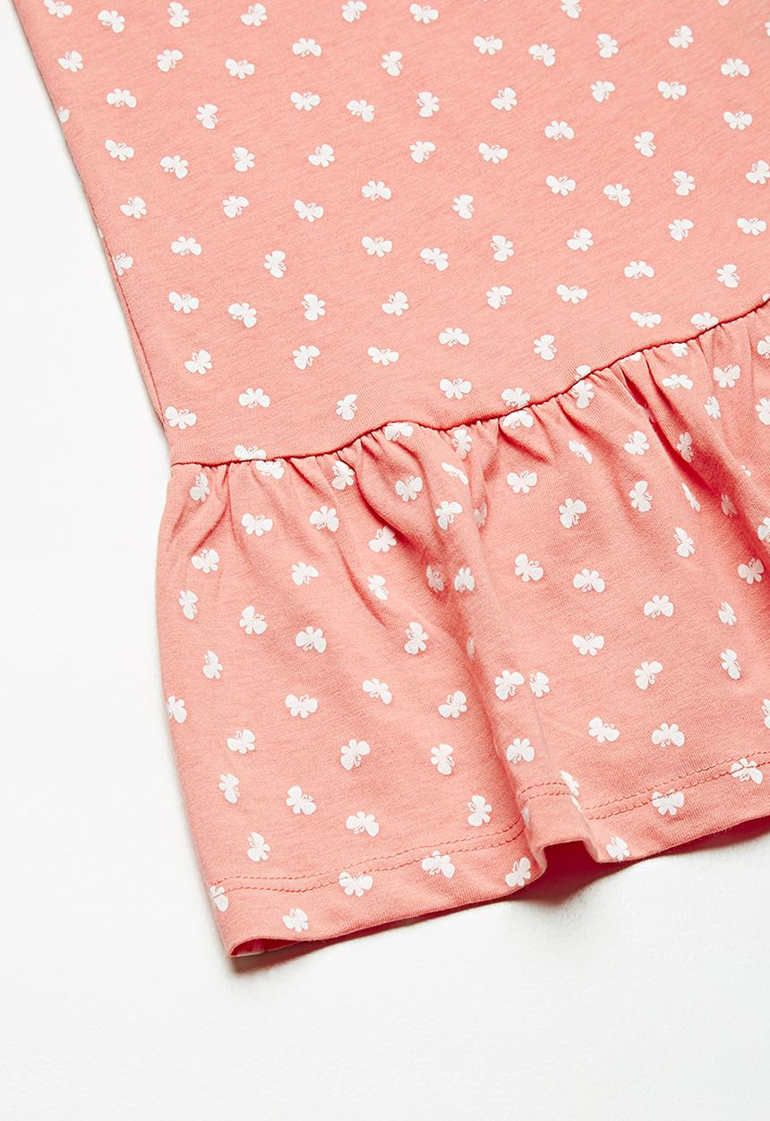 Name It - Vida dress - peach & white 