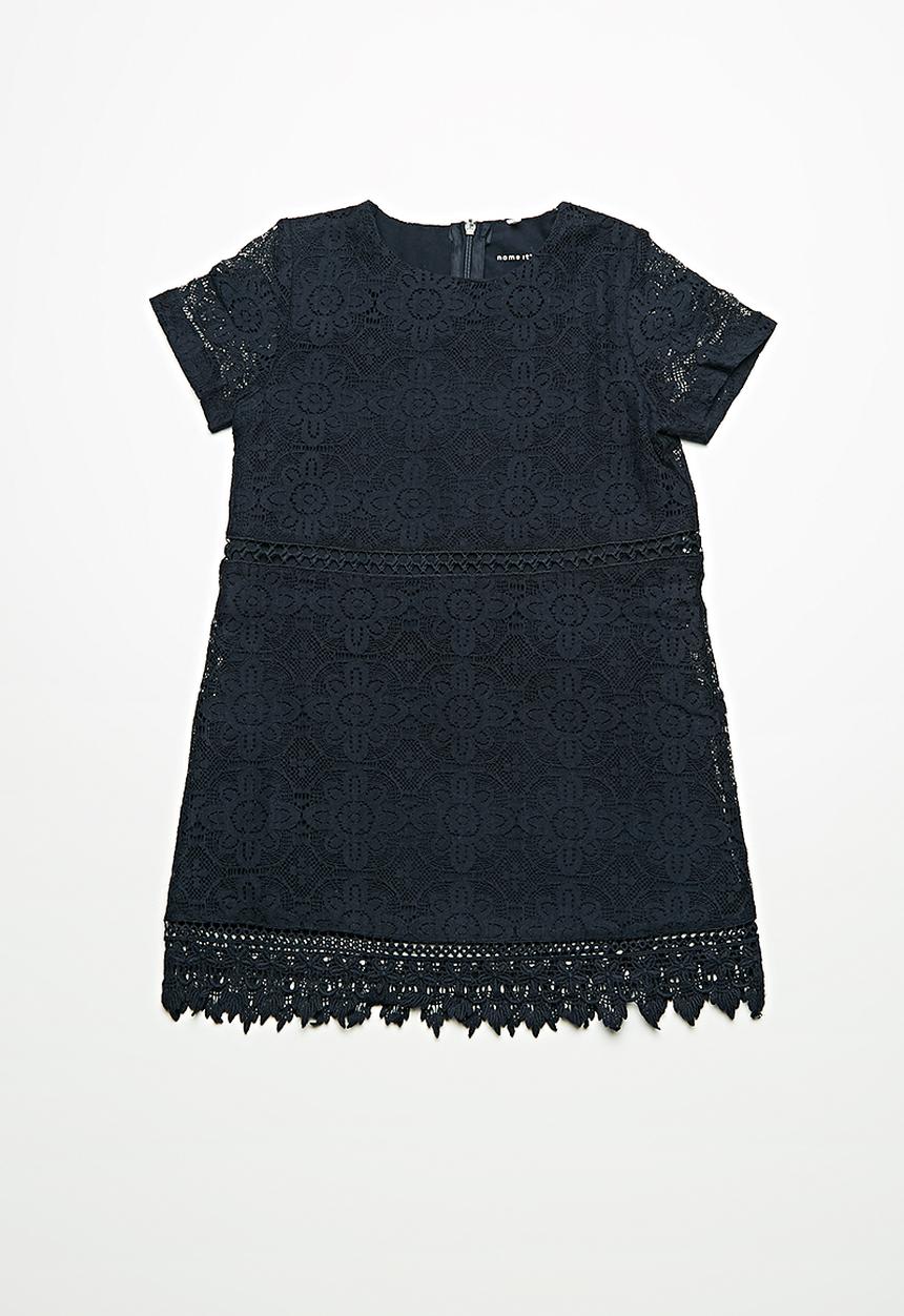 Name It - Susan short sleeve lace dress - navy 