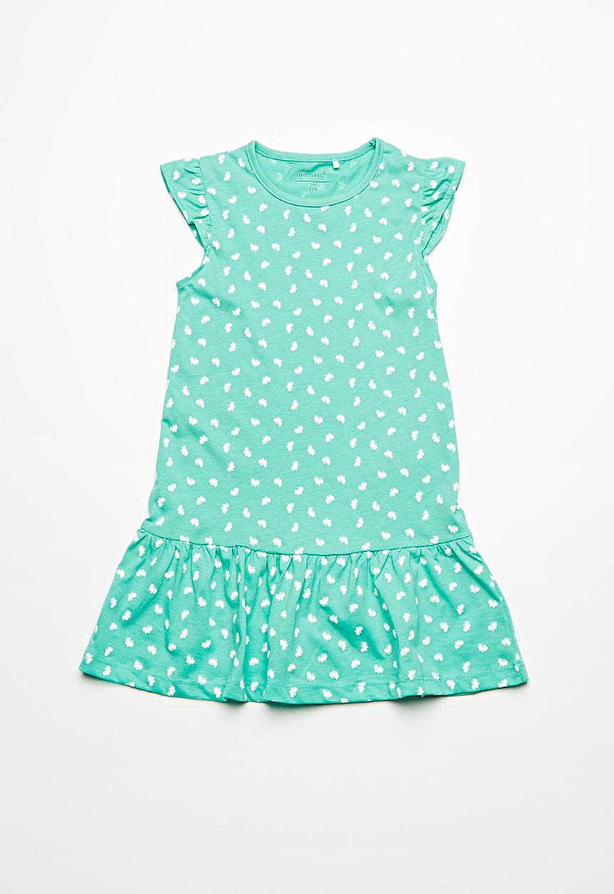Name It - Vida dress - green & white 