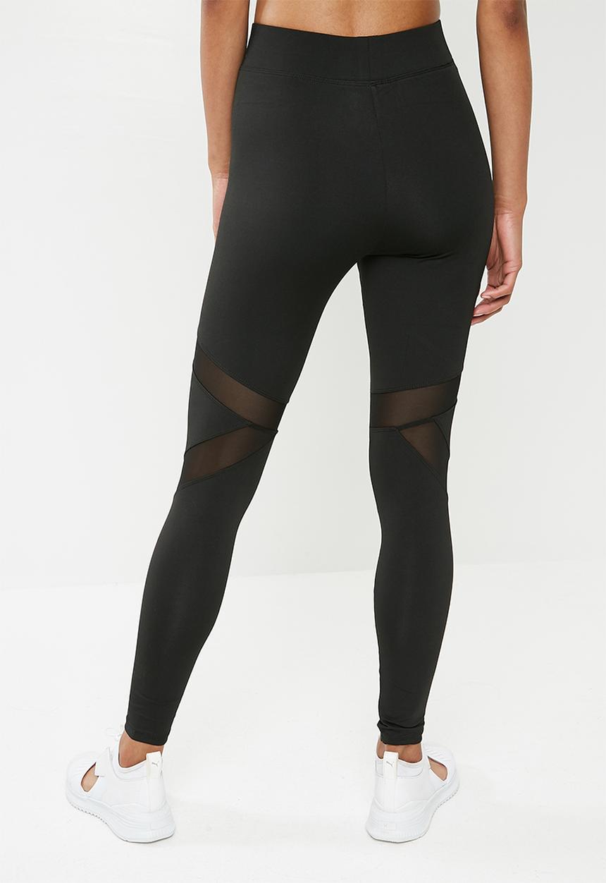 Missguided - Active mesh panel gym leggings - black