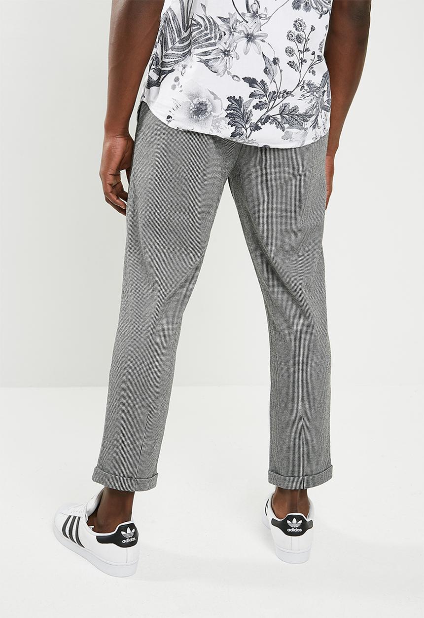 Only & Sons - Solid check chino - black & white