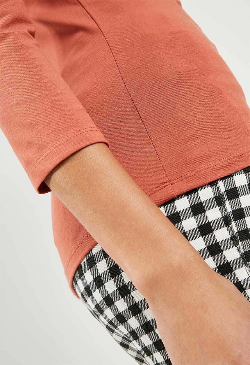 Cotton On - Everyday 3/4 sleeve boat neck top - tan 