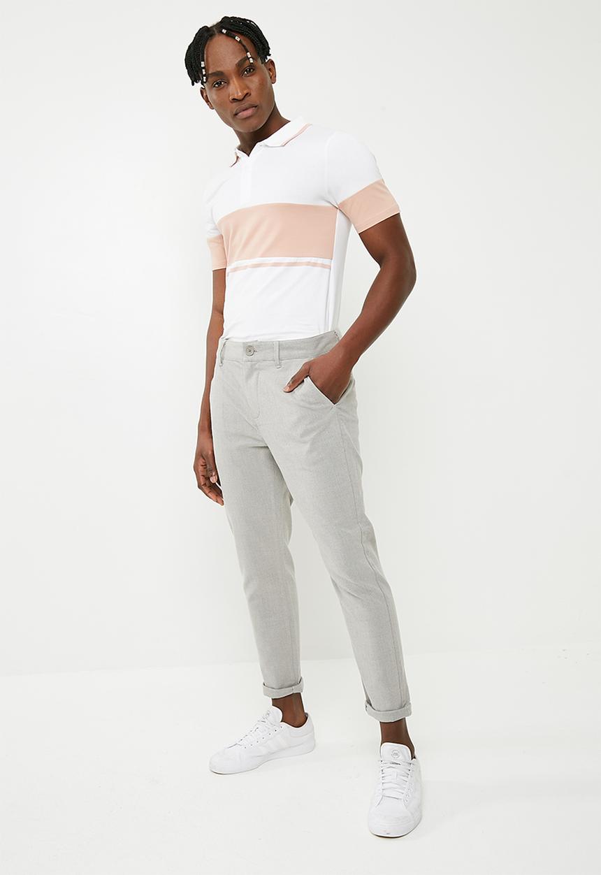 Only & Sons - Tom muscle fit colourblock polo - pink