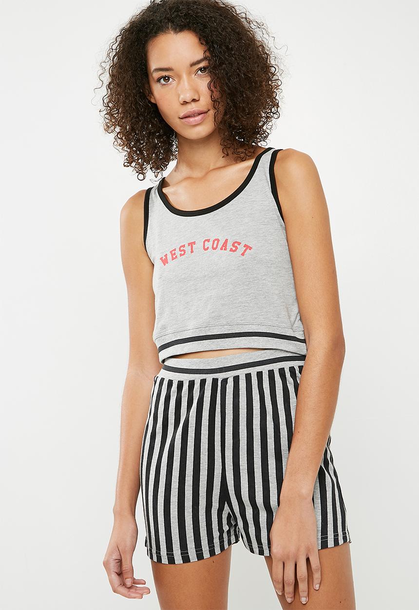 Missguided - West coast short pyjama set - grey