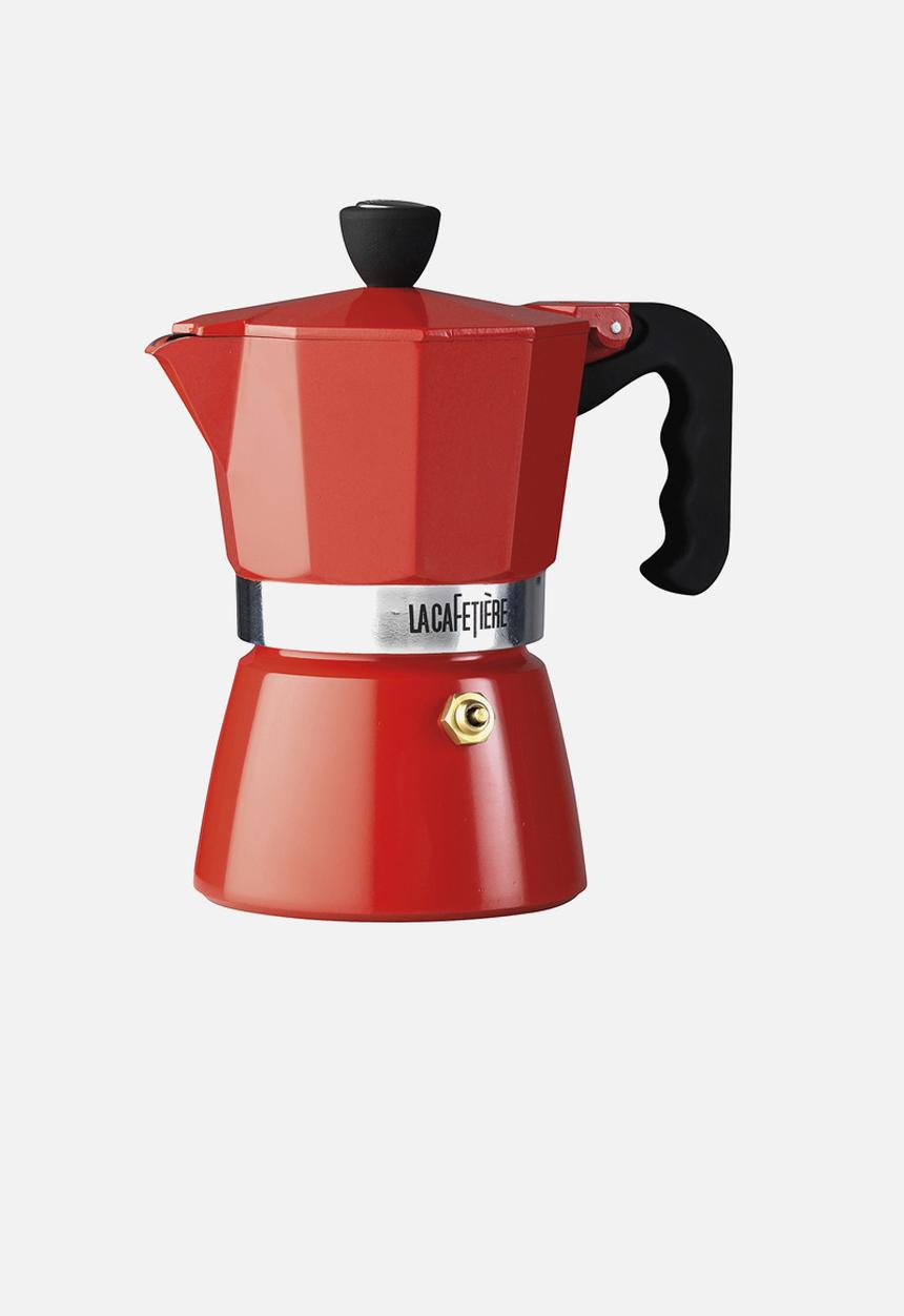 La Cafetiere - 3 cup classic espresso moka pot - red