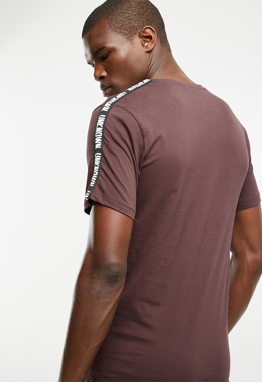 Only & Sons - Milton tape tee - burgundy