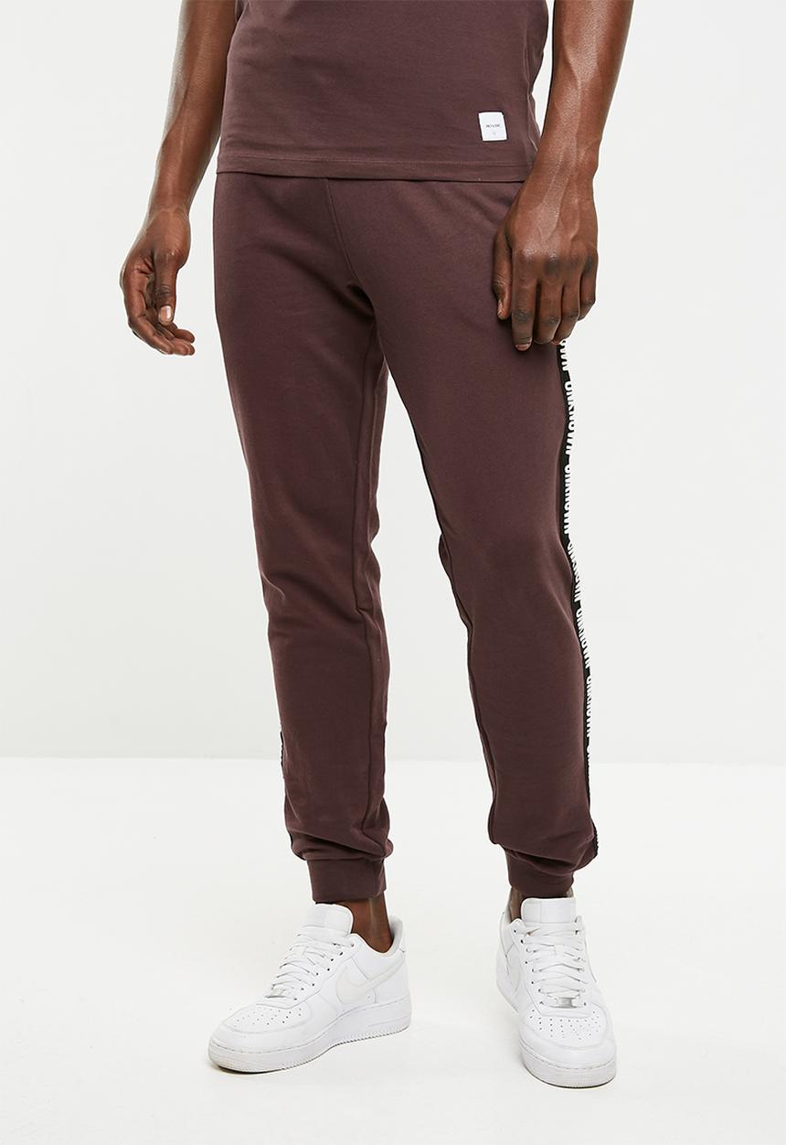 Only & Sons - Marcel tape sweat pants - burgundy