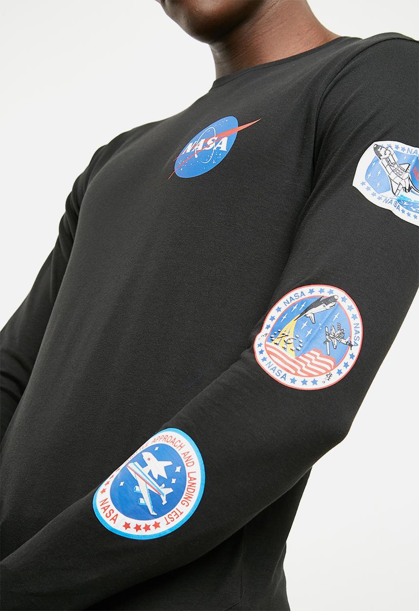 Only & Sons - NASA long sleeve tee - black
