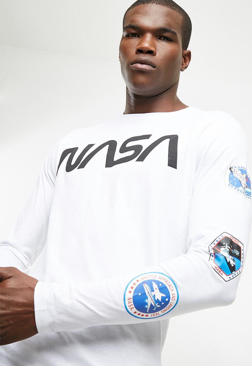 Only & Sons - NASA long sleeve tee - white