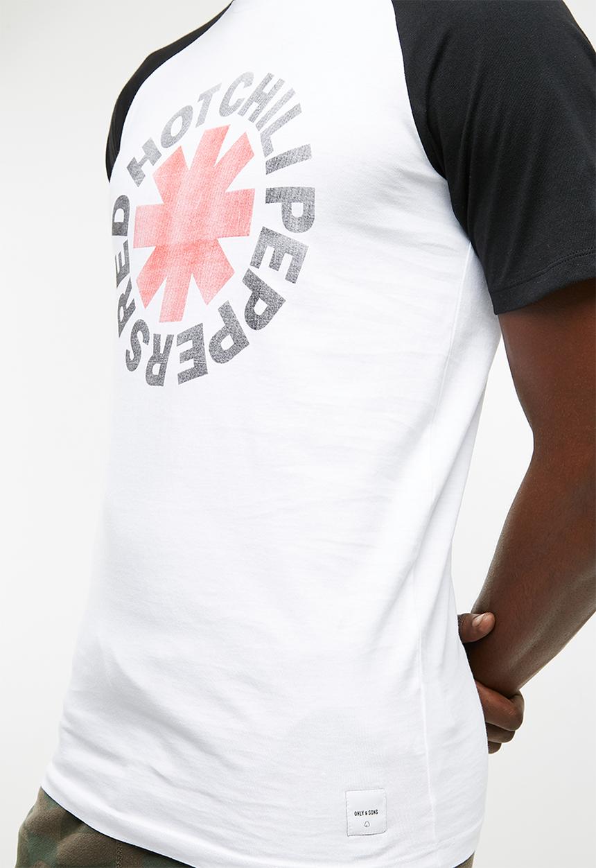 Only & Sons - RHCP raglan tee - white