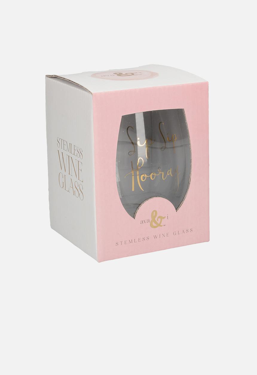 Ava & I - Stemless wine glass - sip sip hooray