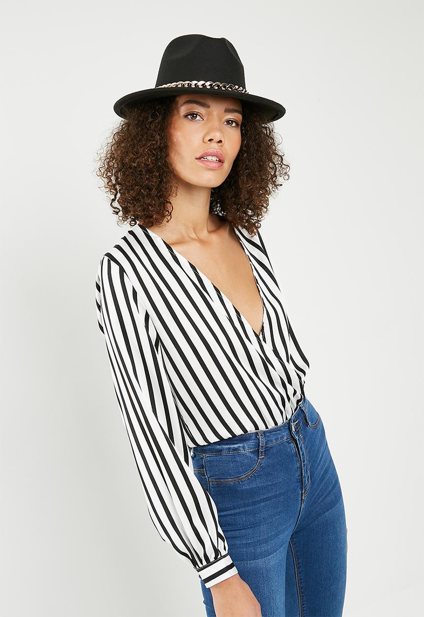 Missguided - Chain trim fedora - black