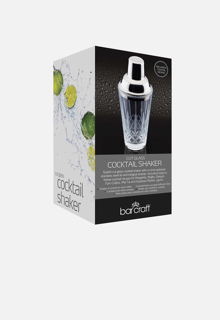Kitchen Craft - Cut glass 350ml cocktail shaker - silver