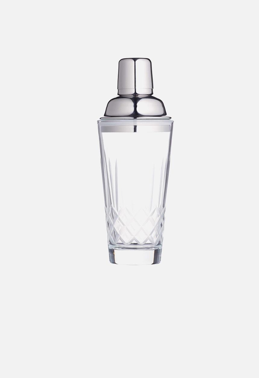 Kitchen Craft - Cut glass 350ml cocktail shaker - silver